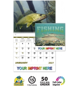 2026 Fishing (Spiral) Calendar | 11" X 19" Imprinted Spiral Bound; Drop ...