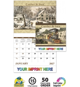 2026 Currier &amp; Ives Calendar | 11" X 19" Imprinted Staple Bound; Drop ...