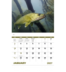 2026 Fishing Calendar | 11" X 19" Imprinted Staple Bound; Drop Ad ...