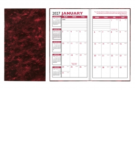 Basic Cardstock Marble Pocket Planner – Monthly