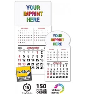 3-Mo. View Press-n-Stick™ Calendar, Full Color