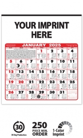 2025 Fishing Calendar  11 X 19 Imprinted Staple Bound; Drop Ad Imprint  Calendars