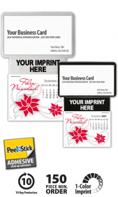 25 2021 Business Card Adhesive Stick Up Calendars Peel & Stick Press On 