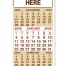 3-Month View Calendar, 13 x 27 (Brown &amp; Red)