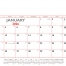 Desk Pad Calendar, Red &amp; Black (No Corners)
