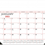 Desk Pad Calendar, Red &amp; Black