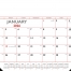 Desk Pad Calendar, Red &amp; Black