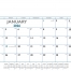 Desk Pad Calendar, Black &amp; Blue (No Corners)