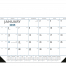 Desk Pad Calendar, Black &amp; Blue