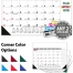 Multi-Colored Desk Pad Calendar, Top &amp; Right Side Ads