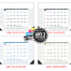 Multi-Colored Desk Pad Calendar, Top &amp; Both Side Ads