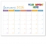 Small Monthly Desk Pad Calendars, Colors (11x8.5; 13-Sheet)