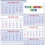 3-Month Commercial Planner Calendar, Red &amp; Blue
