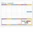 Small Weekly Desk Pad Calendars, Colors (11x8.5; 52-Sheet)