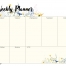 Small Weekly Desk Pad Calendars, Floral (11x8.5; 52-Sheet)