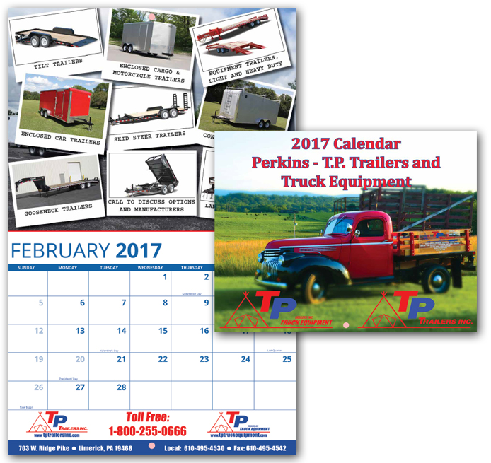 Perkins TP Trailers Custom Calendars | 2017 Custom Calendar Template